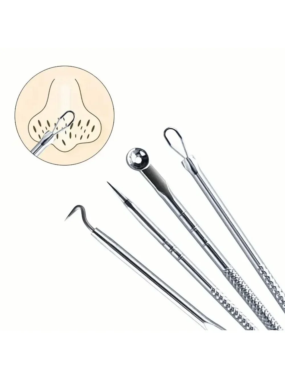 New - 4-Piece Stainless Steel Blackhead Remover Kit